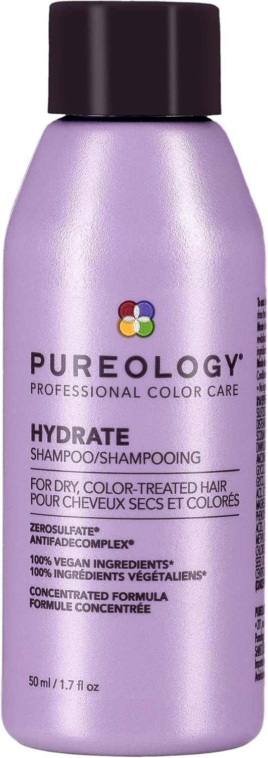 Pureology Hydrate Shampoo - For Dry or Color Treated Hair, Moisturizing Shampoo For Hydration & Softness, With Rose Extract & Green Tea, Vegan & Sulfate-Free